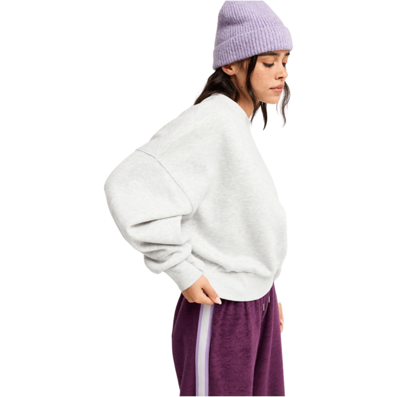 2026 Roxy Womens Solar Rush Relaxed Sweatshirt ERJFT05138 - Light Grey Heather